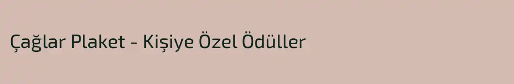 Çağlar Plaket - Kişiye Özel Ödüller